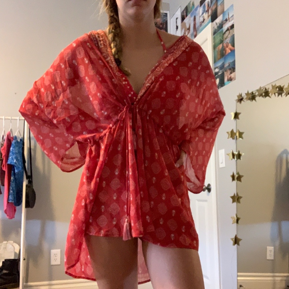 red swimsuit cover up!